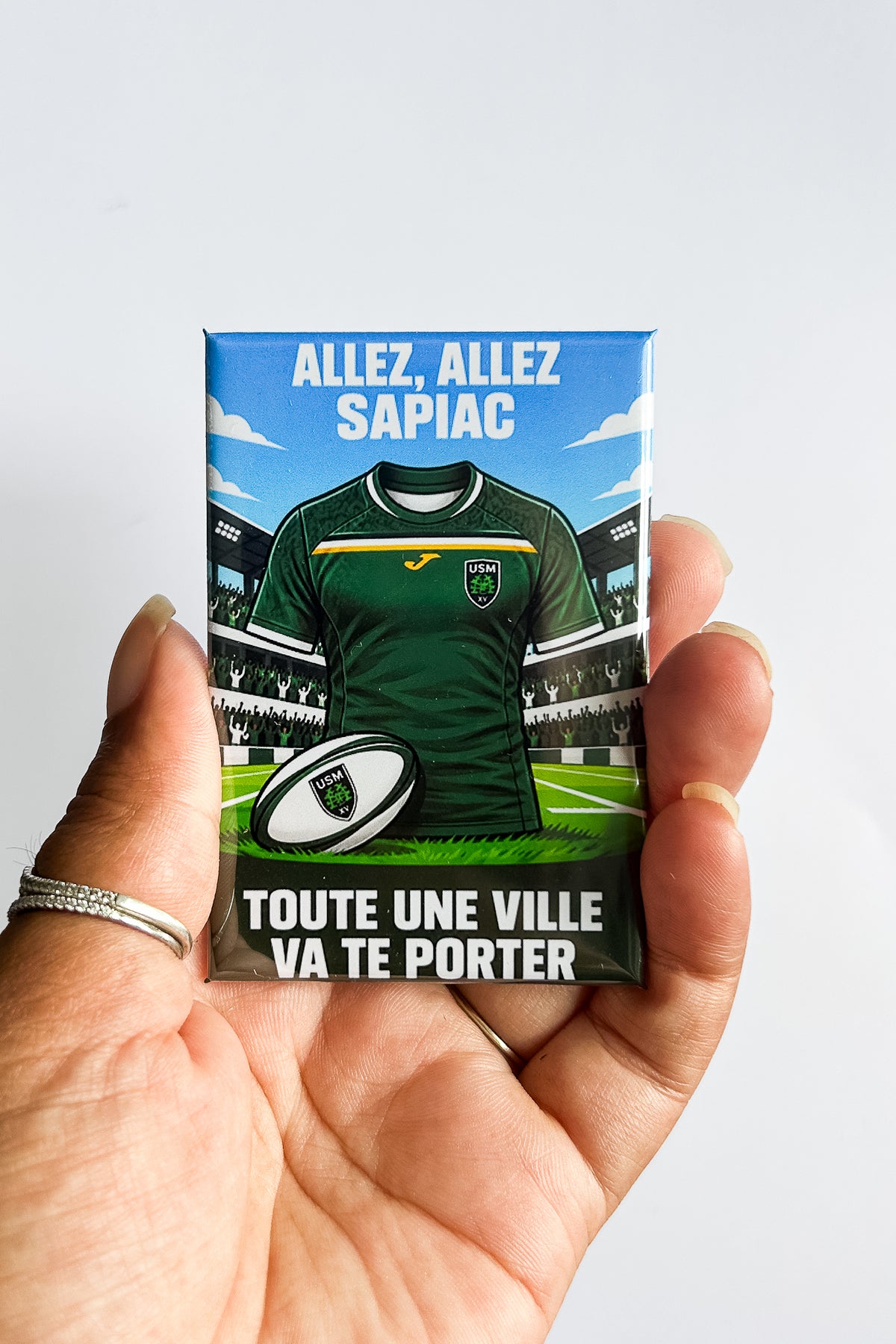 Magnet rectangle rugby Pro D2 : affiche les couleurs de ton club