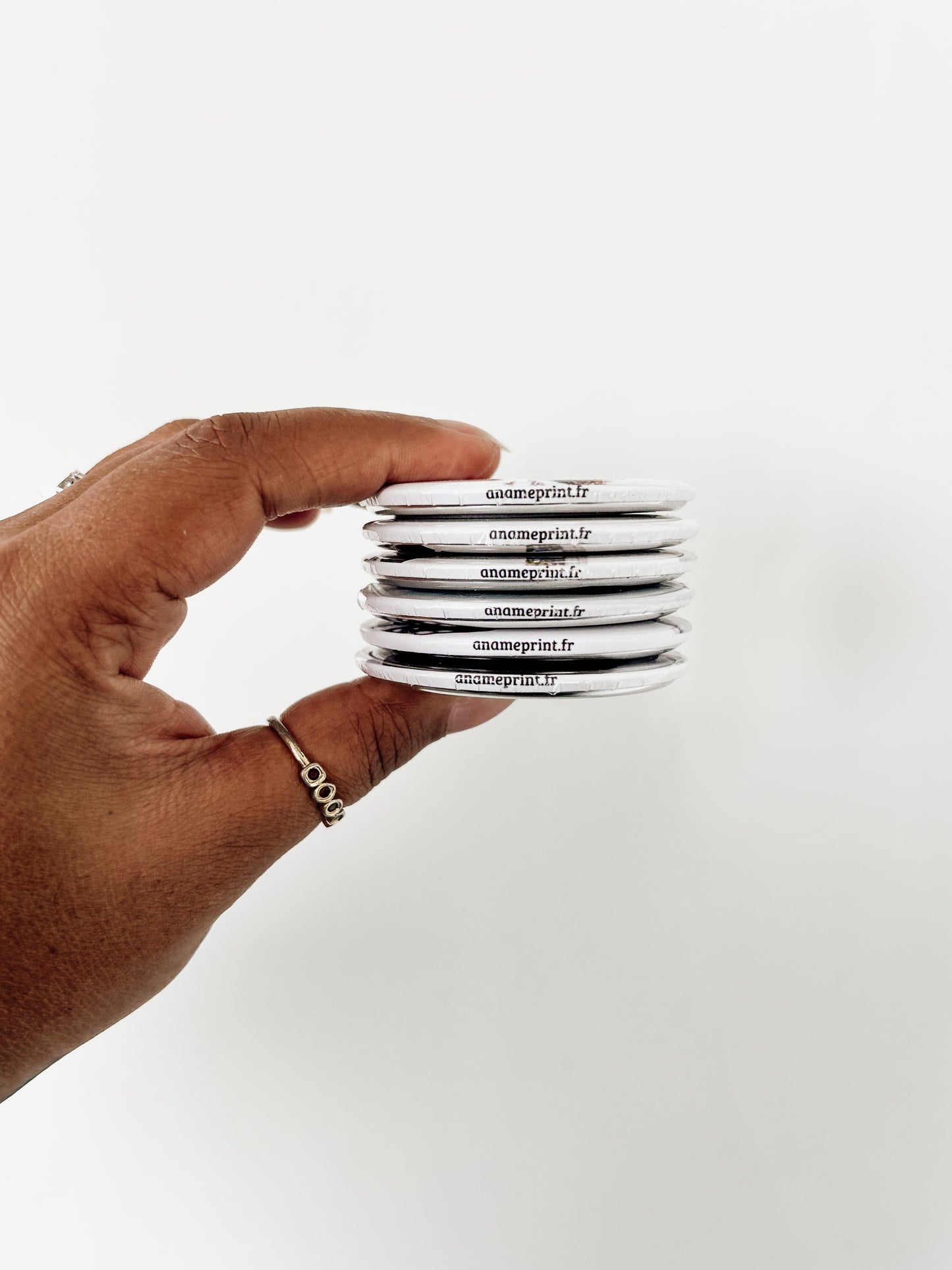 lot de 6 magnets photo ronds empilés