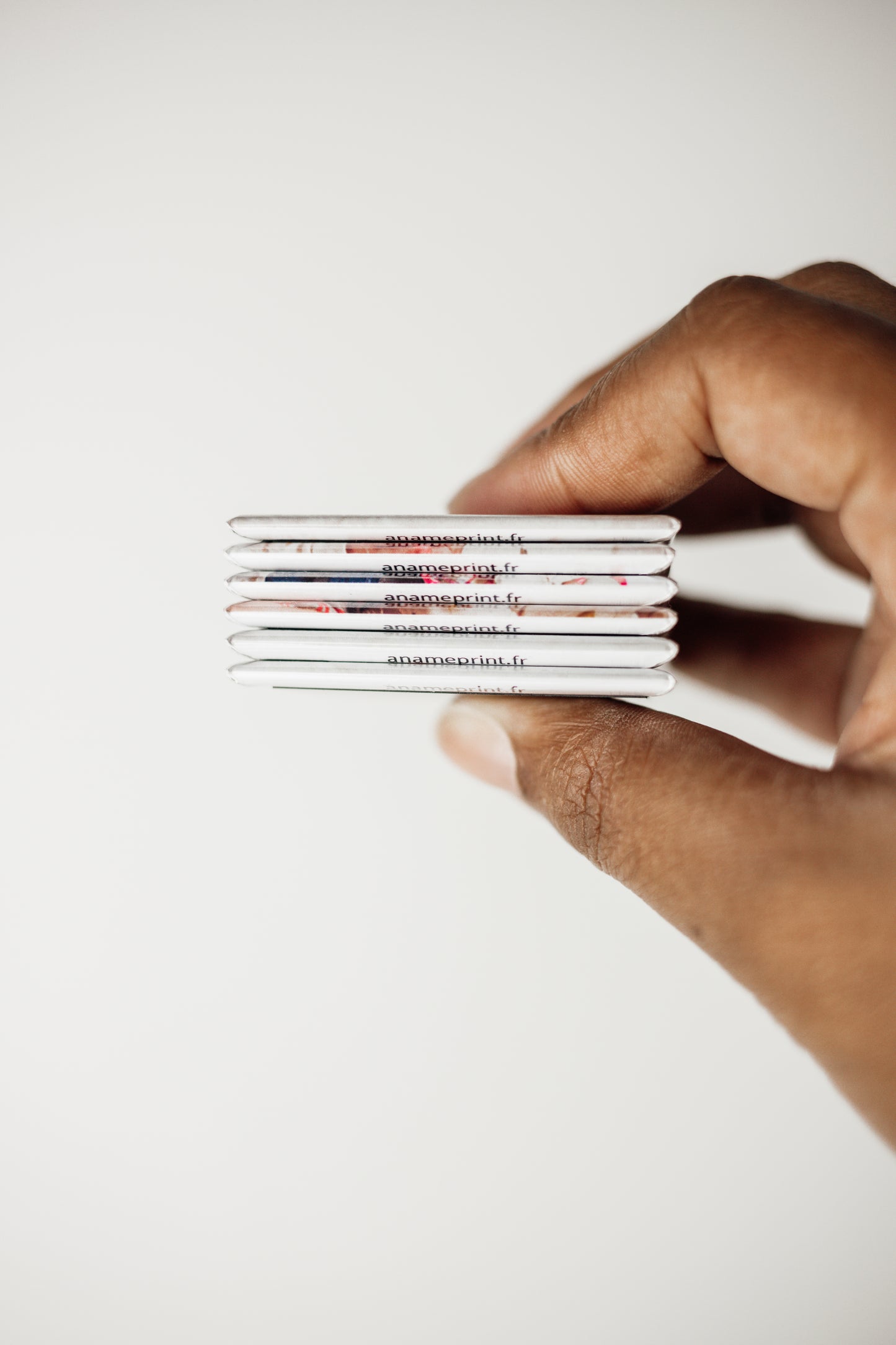 magnets photo personnalisés carré x6 en pile