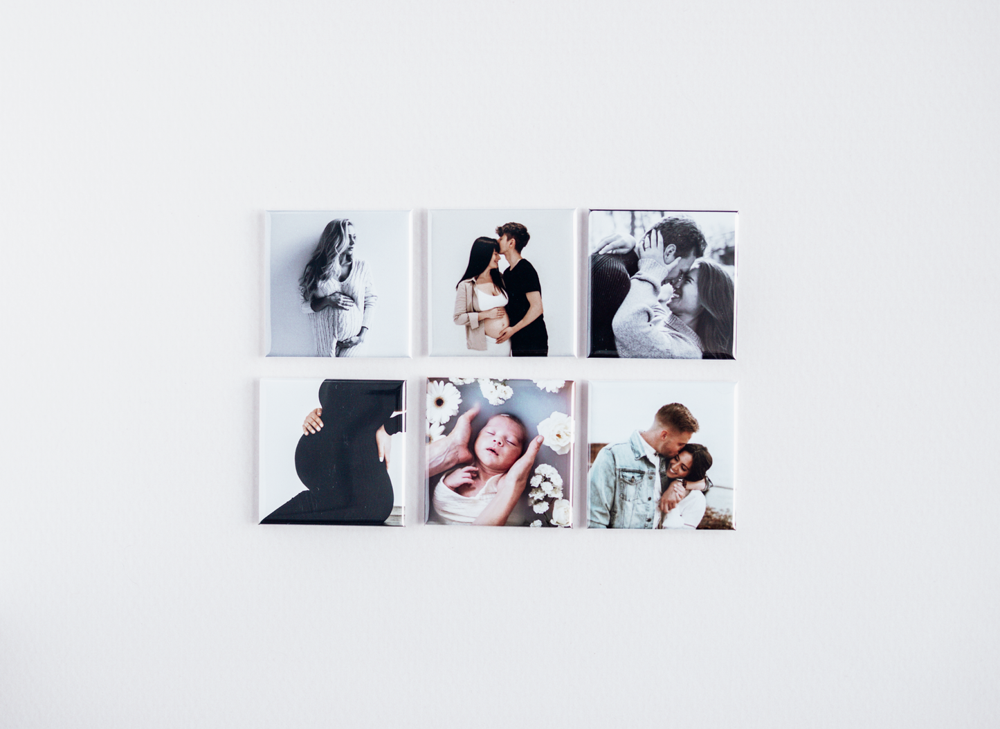 photo du lot de 6 magnets Carré rigide