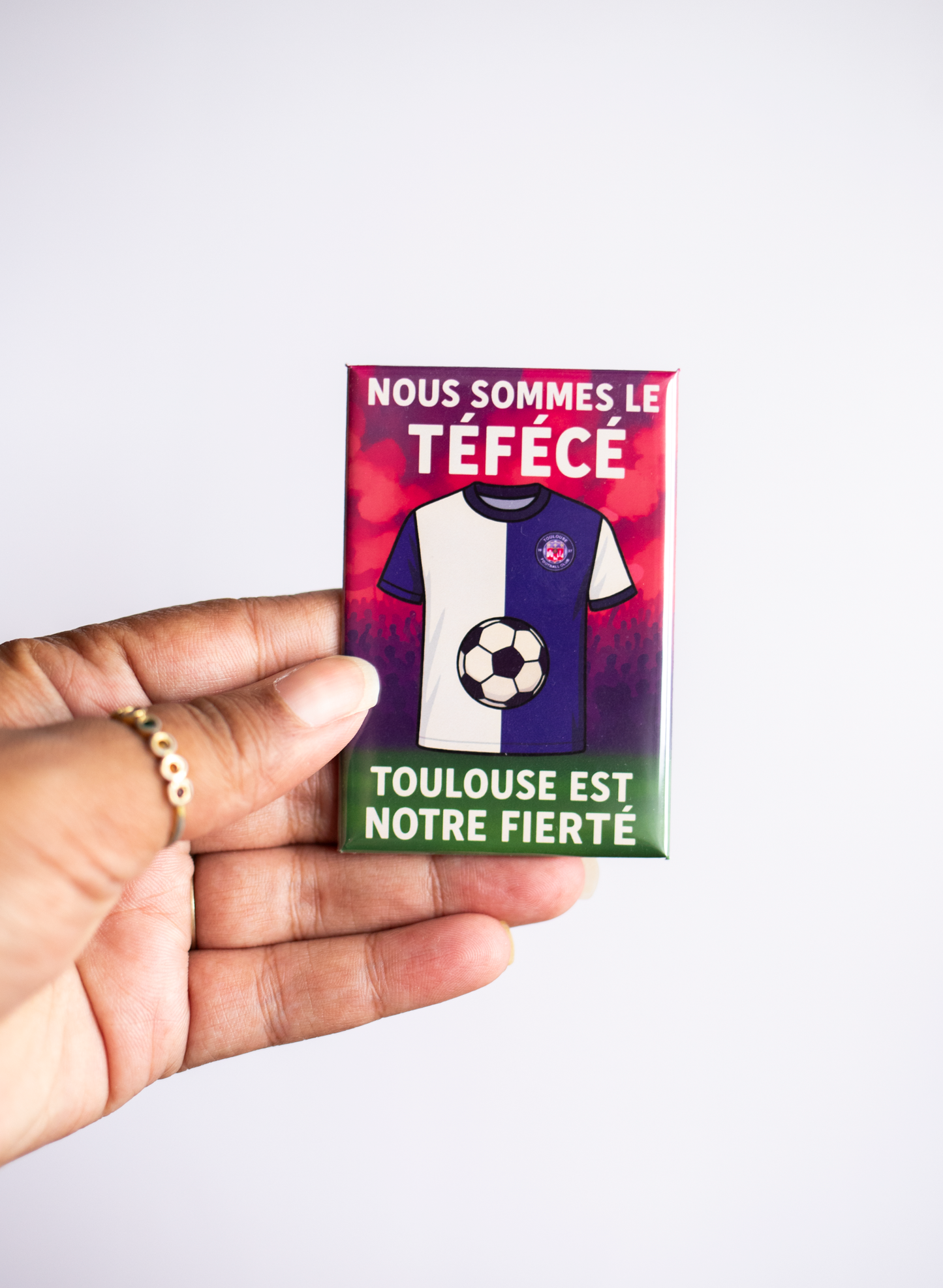 Magnet rectangle foot Ligue 1: affiche les couleurs de ton club préféré