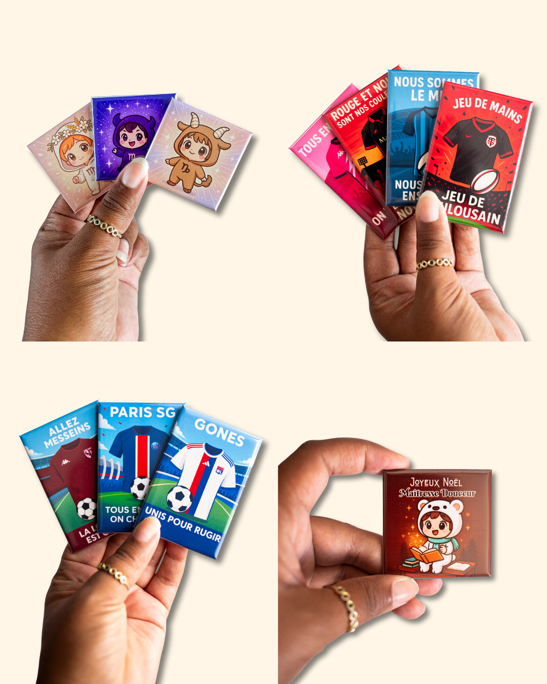 Magnets illustrés: créations originales faites main