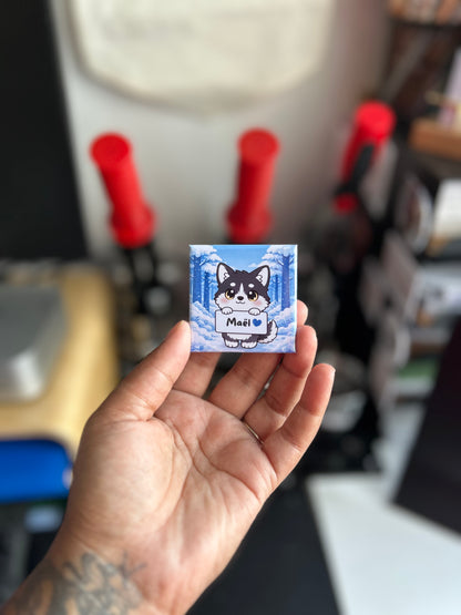 Magnet loup prénom personnalisable