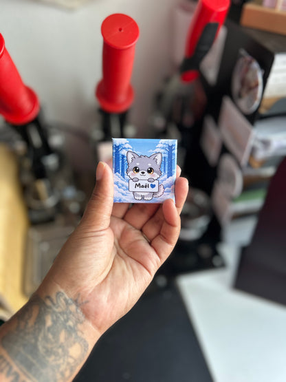 Magnet loup prénom personnalisable