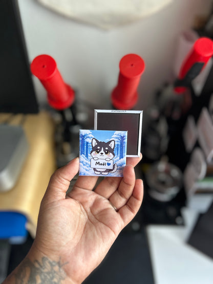 Magnet loup prénom personnalisable