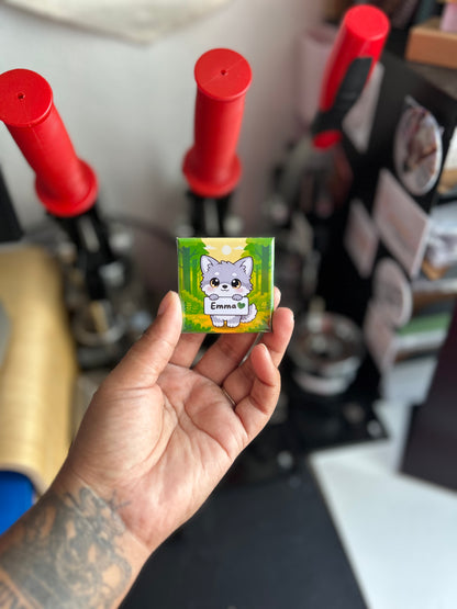 Magnet loup prénom personnalisable