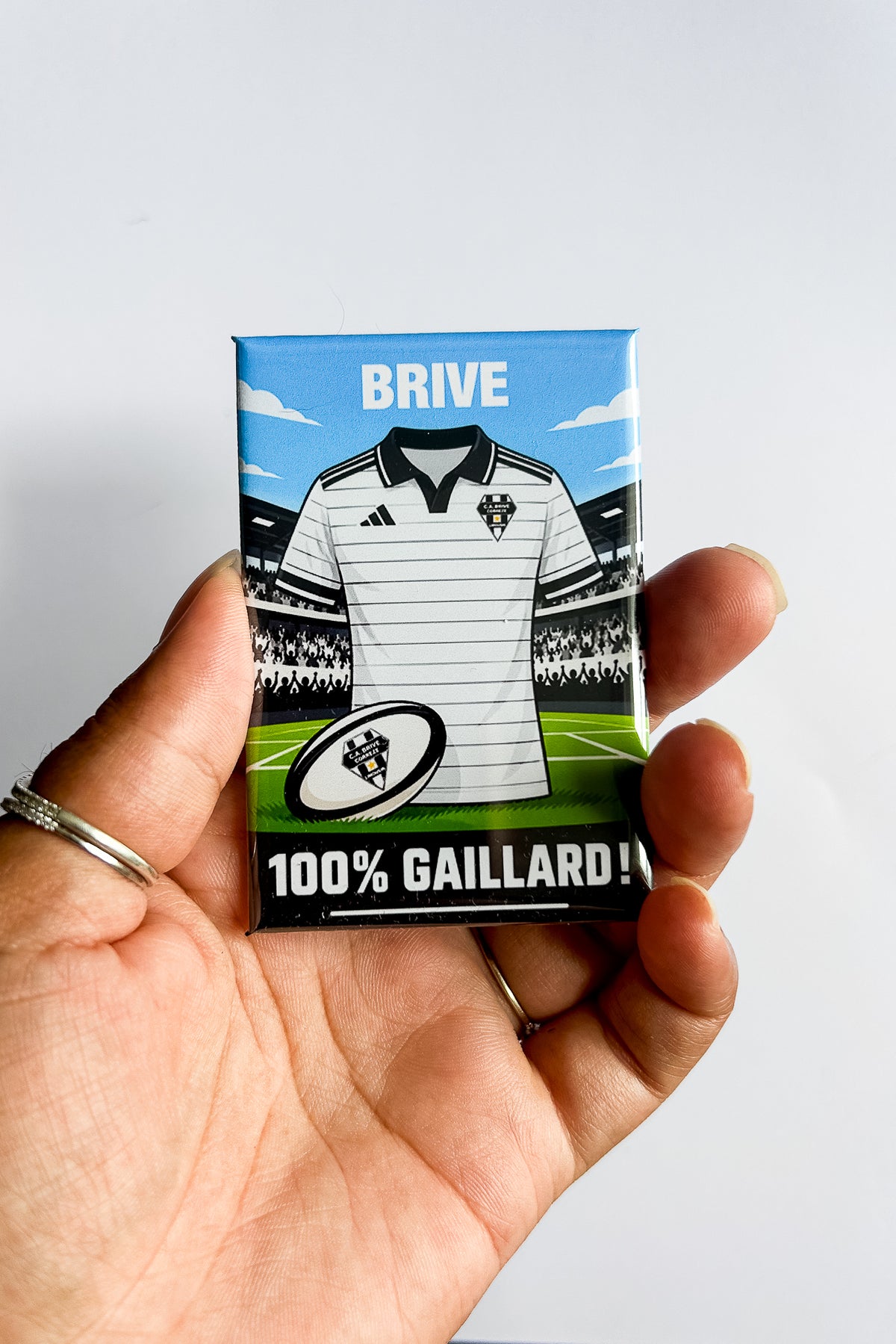 Magnet rectangle rugby Pro D2 : affiche les couleurs de ton club