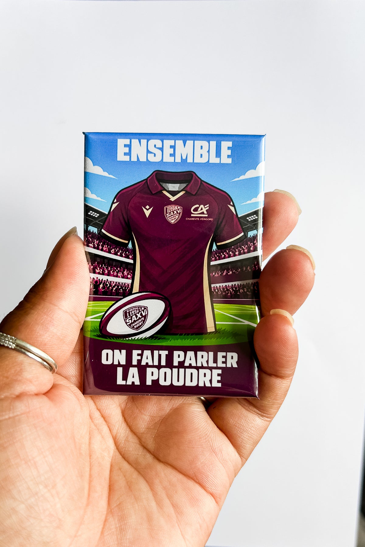 Magnet rectangle rugby Pro D2 : affiche les couleurs de ton club