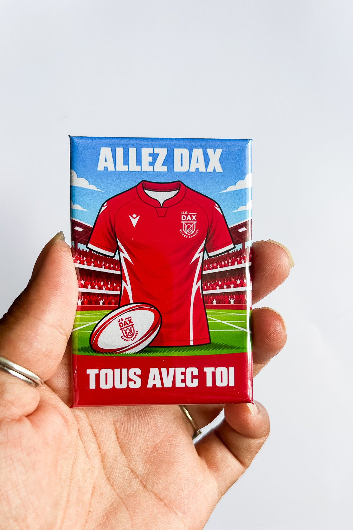 Magnet rectangle rugby Pro D2 : affiche les couleurs de ton club
