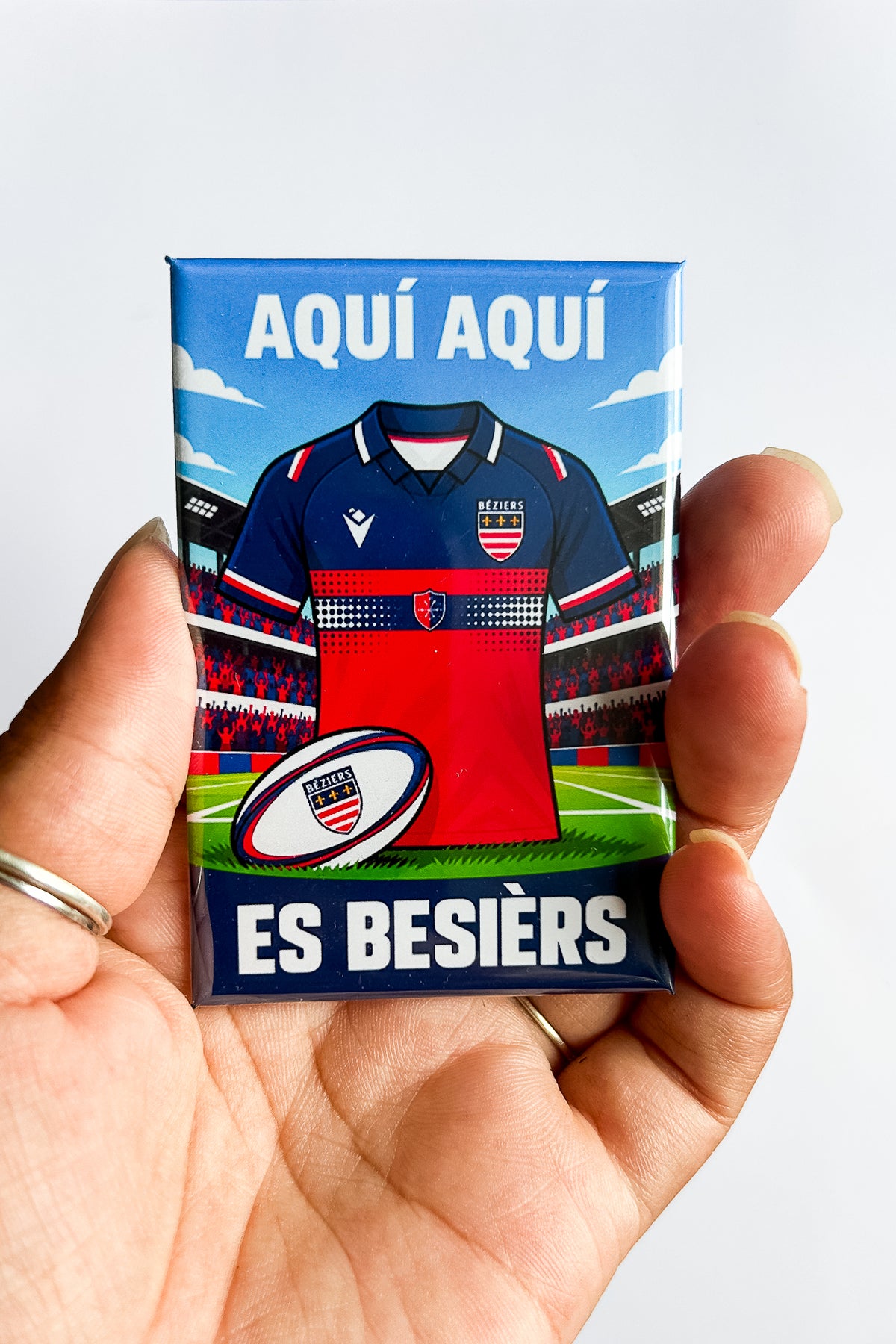 Magnet rectangle rugby Pro D2 : affiche les couleurs de ton club
