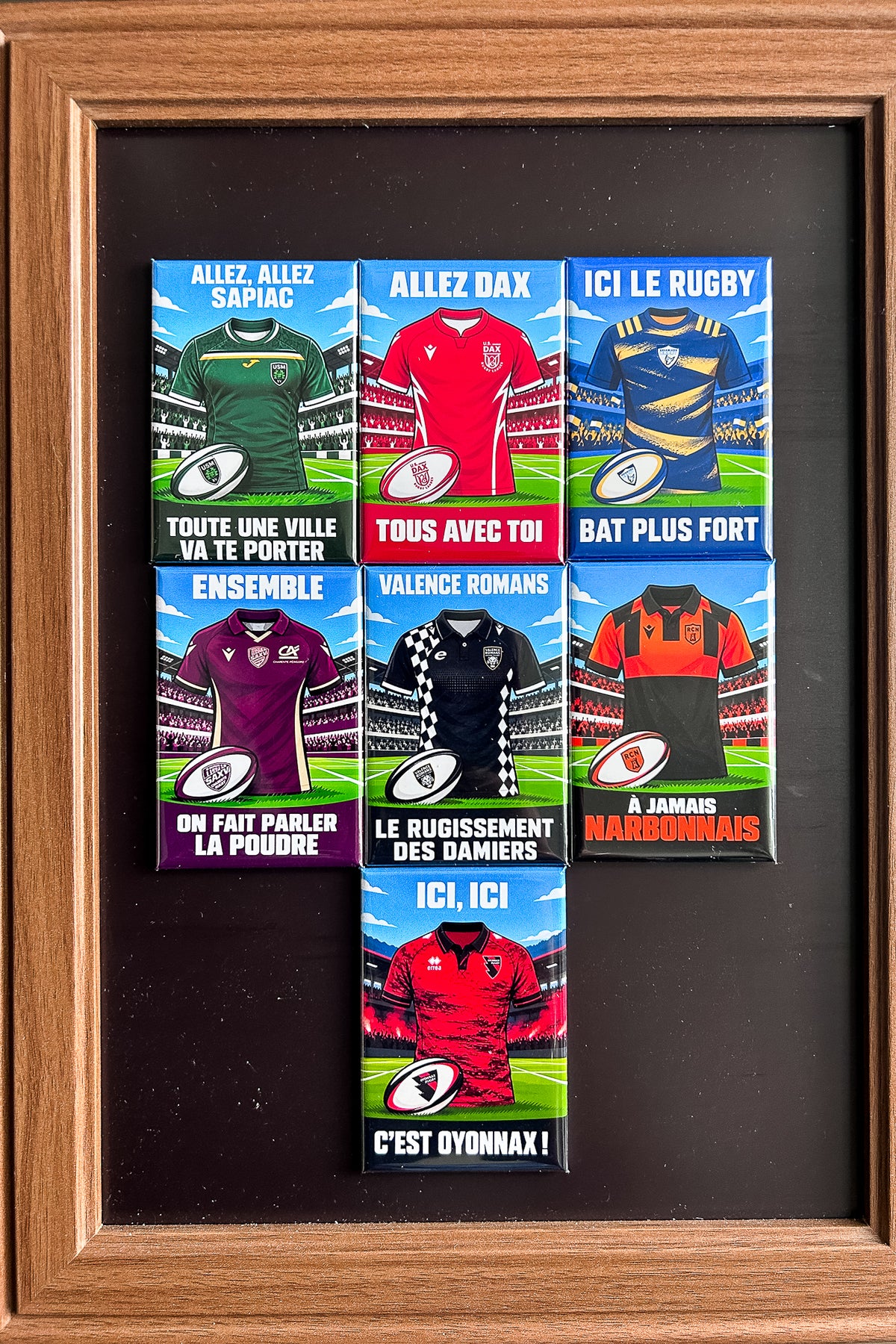 Magnet rectangle rugby Pro D2 : affiche les couleurs de ton club