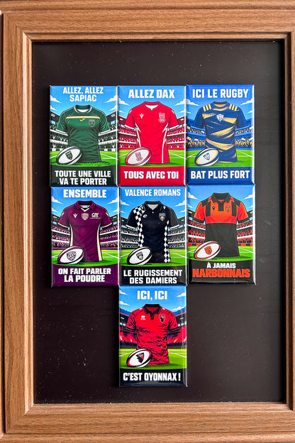 Magnet rectangle rugby Pro D2 : affiche les couleurs de ton club