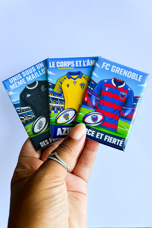Magnet rectangle rugby Pro D2 : affiche les couleurs de ton club