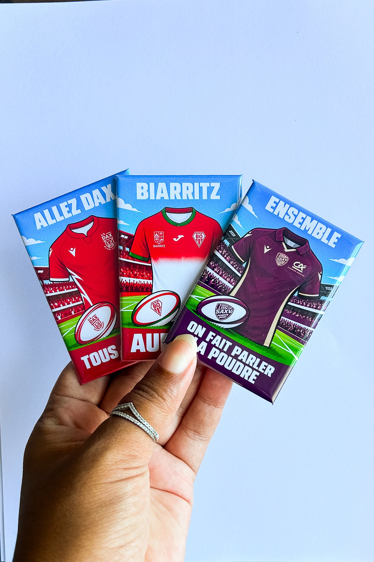 Magnet rectangle rugby Pro D2 : affiche les couleurs de ton club