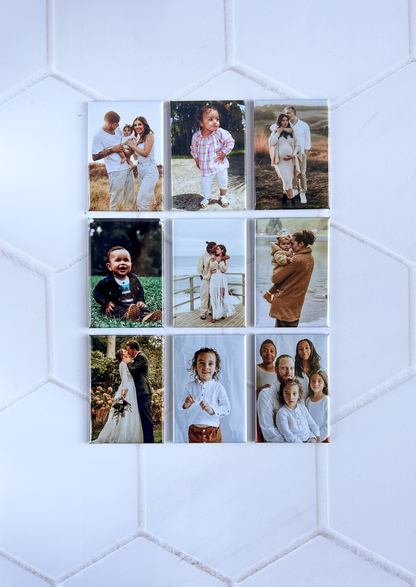 9 magnets photo rigides rectangles personnalisables