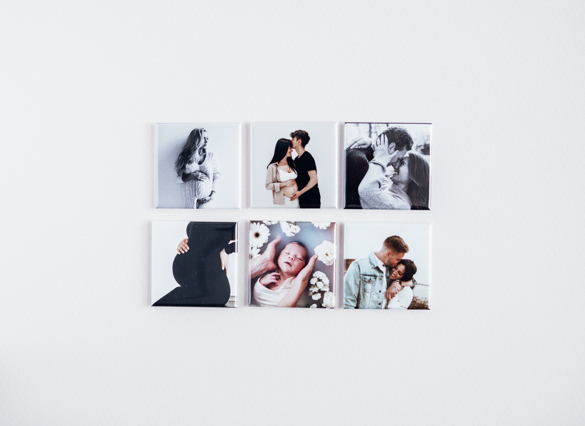 photo du lot de 6 magnets Carré rigide 