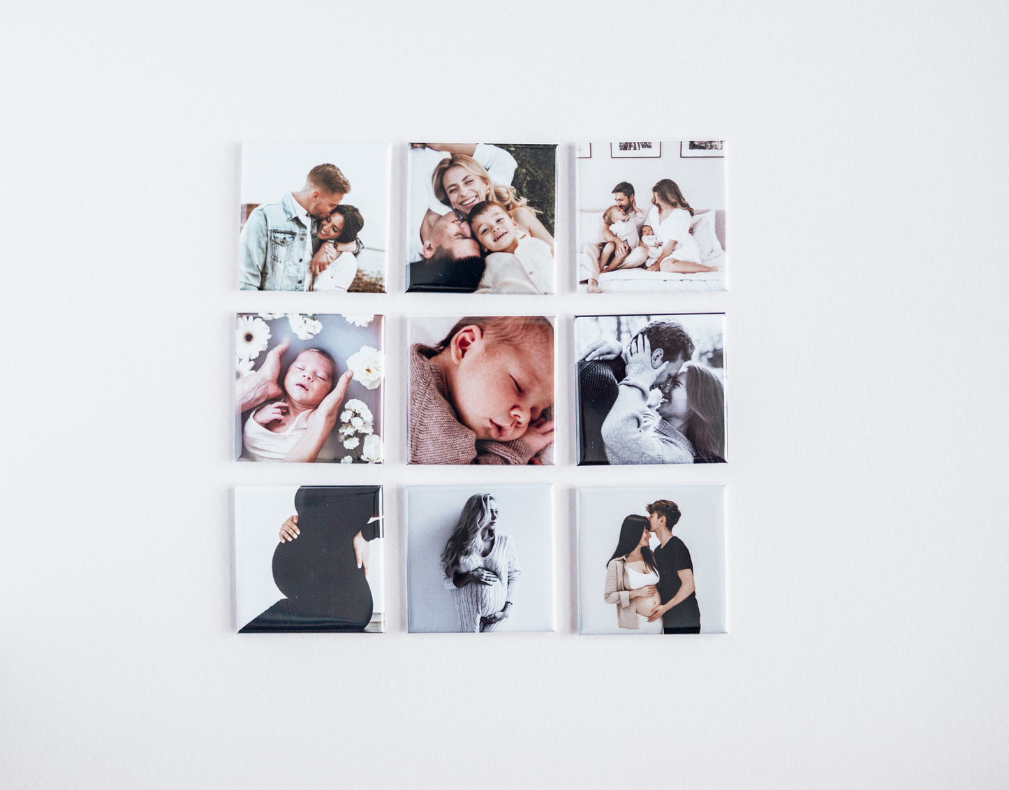 photo lot de 9 magnets carré rigides