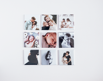 photo lot de 9 magnets carré rigides