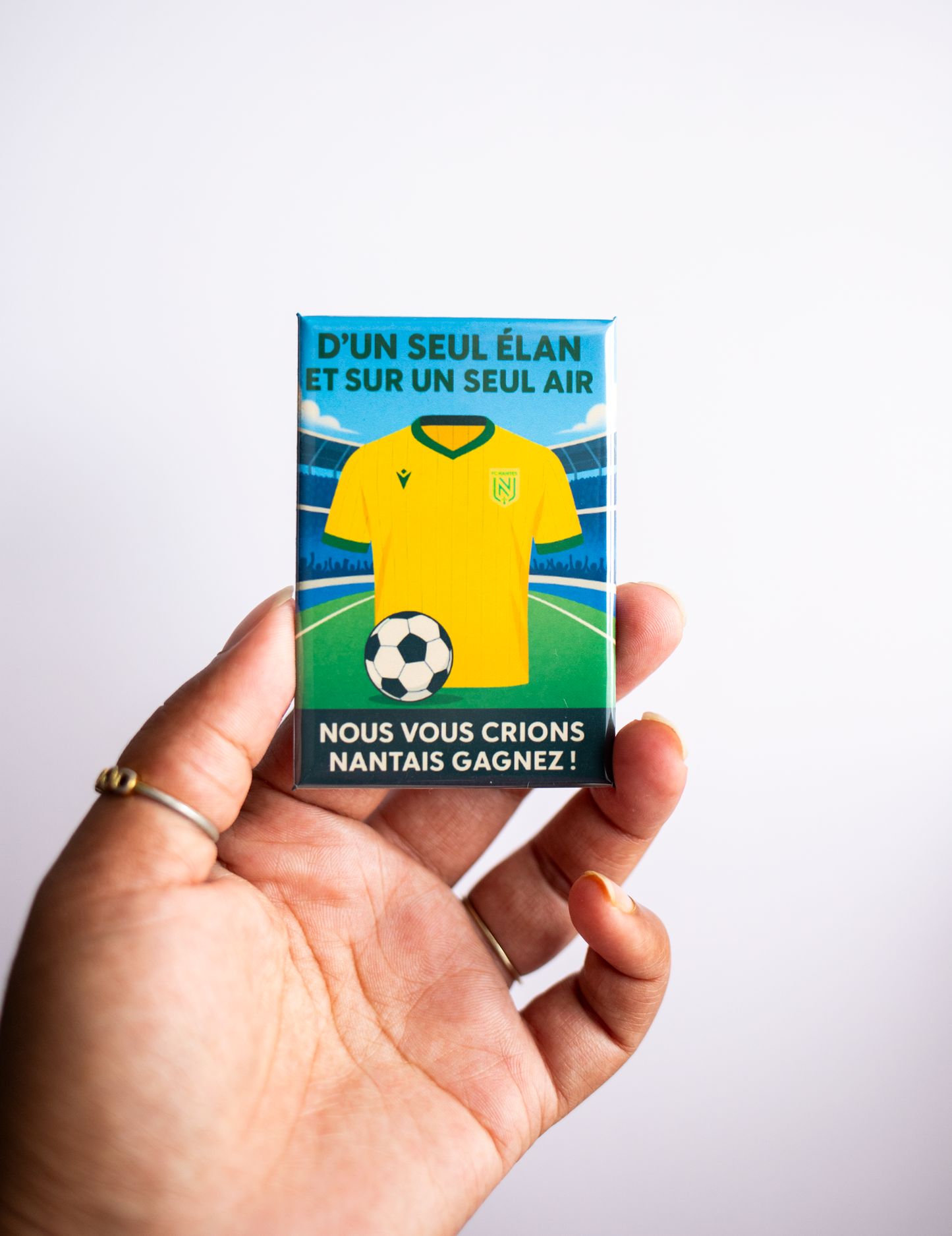 Magnet rectangle foot Ligue 1: affiche les couleurs de ton club préféré