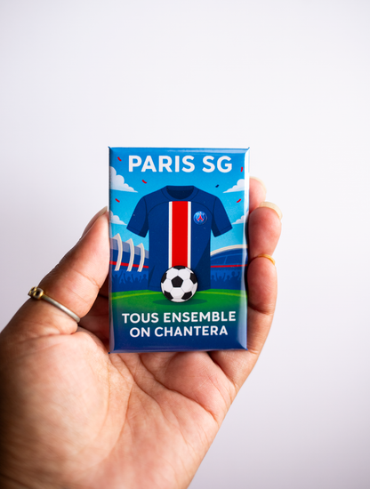 Magnet rectangle foot Ligue 1: affiche les couleurs de ton club préféré